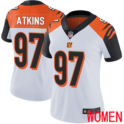 Cincinnati Bengals Limited White Women Geno Atkins Road Jersey NFL Footballl 97 Vapor Untouchable